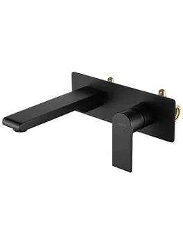 Смеситель для раковины Aquatek AQ1413MB встраиваемый, однозахватный, излив 192мм, черный мат