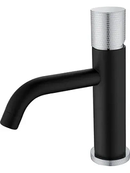 Смеситель Boheme 121-BCR.2 для раковины, на 1 отверстие, однозахватный,ручка touch,черный+хром