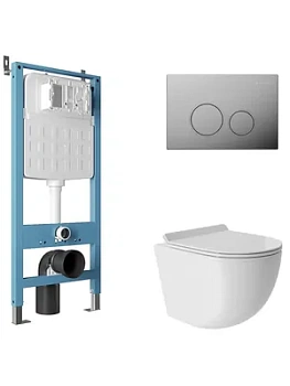 Инсталляция Aqueduto TECNICA N + унитаз с сиденьем + клавиша смыва CIRCULO AQDS091T
