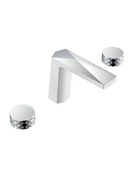 Смеситель Boheme для раковины, на 3 отверстия, двухзахватный, белый+хром 150-WCR-DIAMOND