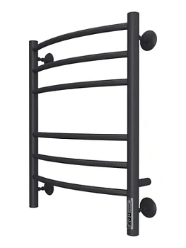 Полотенцесушитель TERMINUS П6 (ШВ:450х600) электро, Ral 9005 черный матовый, диммер встроен, правый