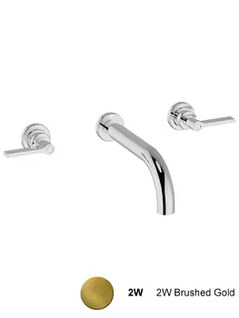 Смеситель для раковины CISAL встраиваемый, двухзахватный, на 3 отв., золото мат. GL0135102W