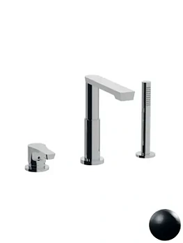 Смеситель на борт ванны Giulini EGO на 3 отверстия, с душевым гарнитуром, черный матовый F5765BDNO