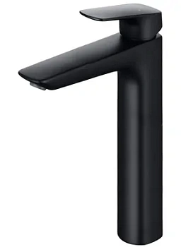 Смеситель для раковины Aquatek AQ1004MB однозахв., выс. излив 227мм, б/дон. клап., черный мат