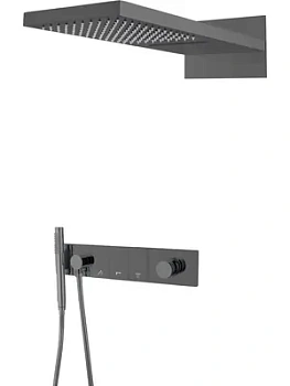 Душевая система Boheme 132-SGM встраиваемая, верхний/ручной душ, графит глянцевый