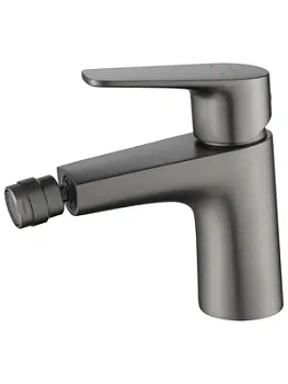 Смеситель для биде Aquatek AQ1118BGM однозахватный, низкий излив 82мм, цвет: сталь оружейная