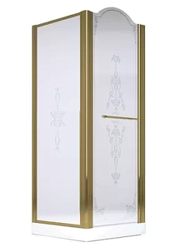 Душевой уголок Migliore (900х900х1950) стекло матовое+декор, бронза 22683