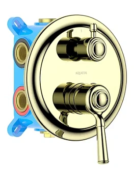 Смеситель для ванны/душа Aquatek AQ1547PG встраиваемый, 3 реж., однозахватный, золото полир