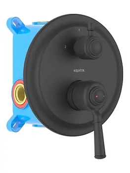 Смеситель для ванны/душа Aquatek AQ1546MB встраиваемый, 2 режима, однозахватный, черный мат