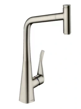 Смеситель Hansgrohe Metris Select M71 для кухни 320 мм вытяжной поворотный излив сталь 14884800