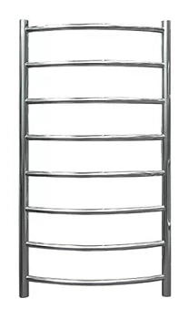 Полотенцесушитель Флагман "Лесенка" изогнутая 400х800 нерж. сталь, диагональное/нижнее подкл. D-1/