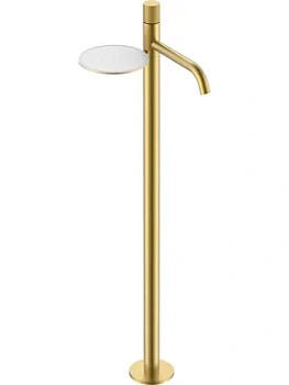 Смеситель Boheme 120-MG.4 для раковины, напольный, однозахватный, ручка spirale, золото мат