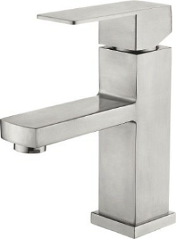 Смеситель Ledeme Н733 для раковины, фиксированный излив, однозахватный, нержавеющая сталь L71033