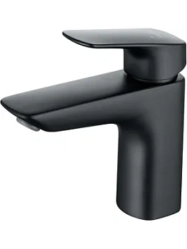 Смеситель для раковины Aquatek AQ1010MB однозахв., низкий излив 97мм, б/дон. клап., черный мат