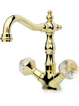 Смеситель Boheme 292-FL для раковины, на 1 отверстие, двухзахватный,золото