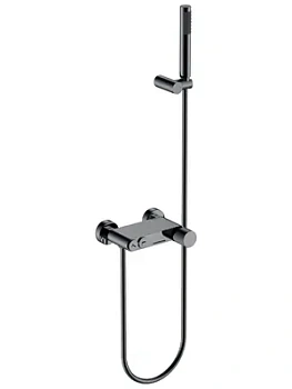 Смеситель Boheme 123-SGM.4 для ванны/душа, настенный, с изливом, с ручным душем, графит гл