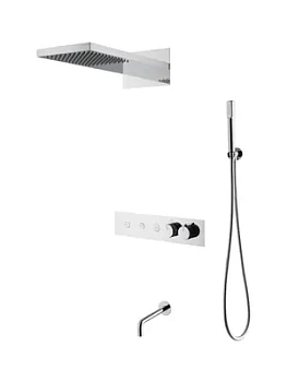 Душевая система Boheme 131-2-CR встраиваемая, термостат, верхний/ручной душ, излив, хром