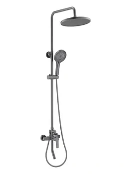 Душевая система Aquatek AQ2740BGM для ванны/душа, однозахватный, верх./руч. душ, сталь оруж