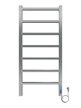 Полотенцесушитель электрический toHit 7 (400х900мм) 115Вт, нерж.сталь, кноп. панель, хром