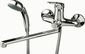 Смеситель Ledeme Н13 настенный, для ванны и душа, с душевой лейкой, хром L2213
