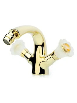 Смеситель Boheme Camelia для биде, на 1 отверстие, двухзахватный, золото 296-Camelia