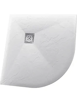 Душевой поддон RGW ST/R-0099W (900х900х25) полукруглый, иск. камень, белый 16153099-01