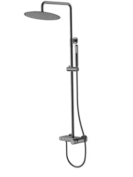 Душевая система Boheme 128-GM.4 настенная, с изливом, верхний/ручной душ, графит