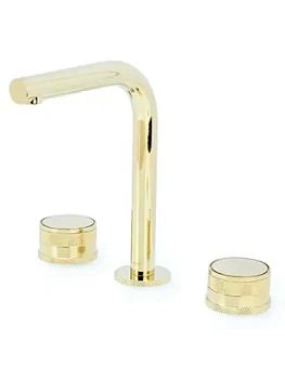 Смеситель Boheme 152-G-PR для раковины, на 3 отверстия, двухзахватный, золото