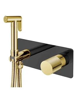 Смеситель Boheme 127-BG.2 встраиваемый, с гиг душем, однозахв, ручка:touch, черный+золото