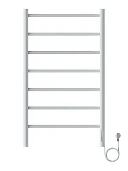 Полотенцесушитель электрический toHit 7 (500х900мм) 115Вт, нерж.сталь, кноп.панель, белый мат