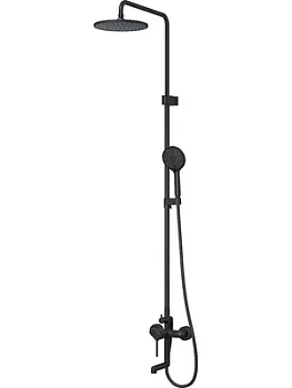 Душевая система Iddis смеситель для ванны/душа AIGBL3Fi06 верхний/ручной душ, черный матовый