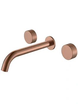 Смеситель Boheme 152-2-CB.4 для раковины, встраиваемый, двухзахватный, ручки:spirale,медь браш