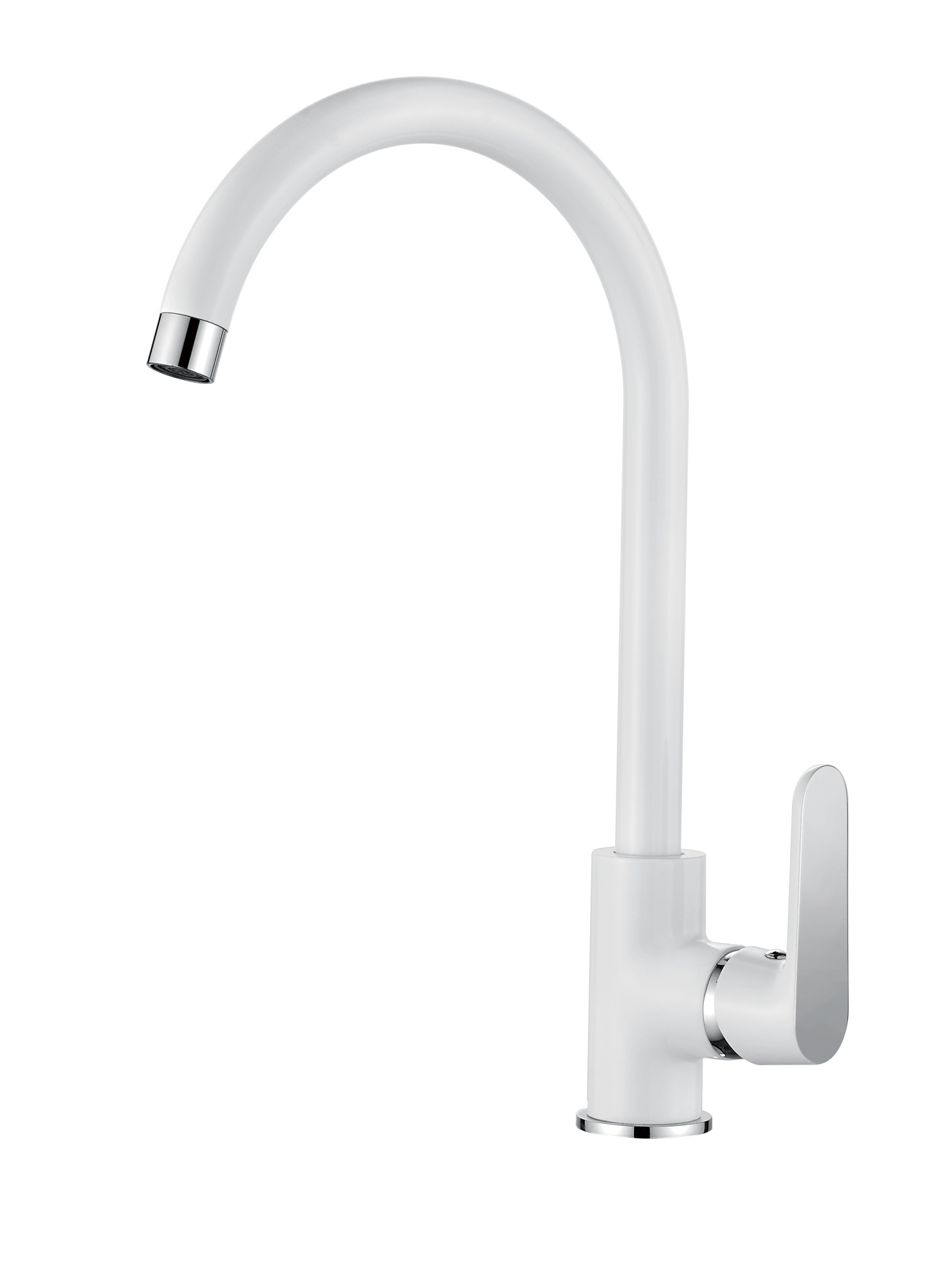 Смеситель Ledeme для кухни, однозахватный, поворотный излив, белый L4077W
