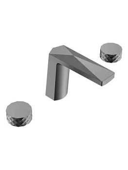 Смеситель Boheme для раковины, на 3 отверстия, двухзахватный, графит 150-GM-DIAMOND