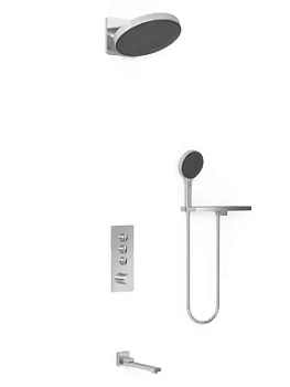 Душевая система Vincea для ванны/душа,термостат.,с полкой,верхний и ручной душ,хром VSFW-433TI3RCH