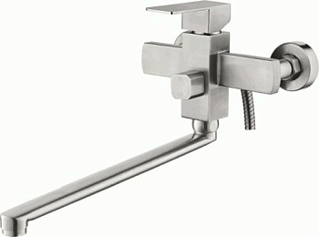 Смеситель Ledeme Н733 настенный, для ванны и душа, с душевой лейкой, нержавеющая сталь L72233