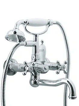 Смеситель Boheme Chromo 273 для ванны/душа, настенный, двухзахв, лейка 1 режим, хром