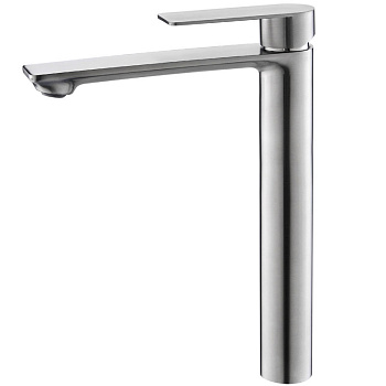 Смеситель для раковины ESKO EK25 однозахват.,высокий излив,на 1 отв.,нержавеющая сталь