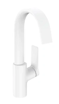 Смеситель Hansgrohe 75032700 для раковины, поворотный излив 210, матовый белый