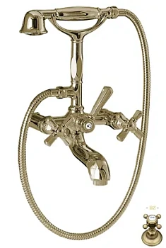 Смеситель Nicolazzi Four для ванны настенный, с ручным душем, бронза 1901BZ45
