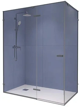 Душевой уголок RGW SV-04Gr (1600х1000х2000) прямоуг., стекло прозр. 8мм/черн. 353204060-110