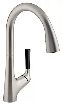 Смеситель Jacob Delafon для кухни, выдвижной излив, матовая сталь E562-VS