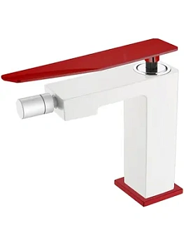 Смеситель Boheme 146-WR.2 для биде, на 1 отверстие, однозахватный, белый+красный