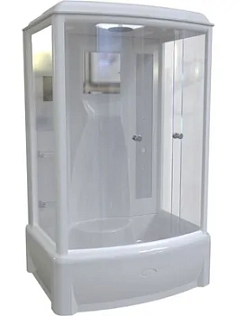 Душевой уголок Радомир (1400х900х2100) стекло матовое/профиль белый, высокий поддон