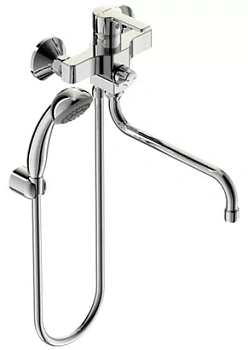 Смеситель VIDIMA настенный для ванны/душа BA239AA с душевым гарнитуром, излив 250 мм, хром