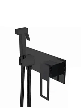 Смеситель Boheme 147-BB встраиваемый, с гигиеническим душем, однозахватный, черный