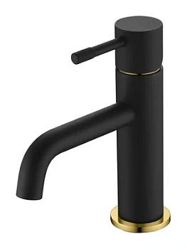 Смеситель Boheme 461-BG для раковины, на 1 отверстие, однозахватный, черный+золото