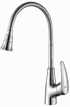 Смеситель для кухни Lemark LM0413C с гибким изливом, 2 режима, хром