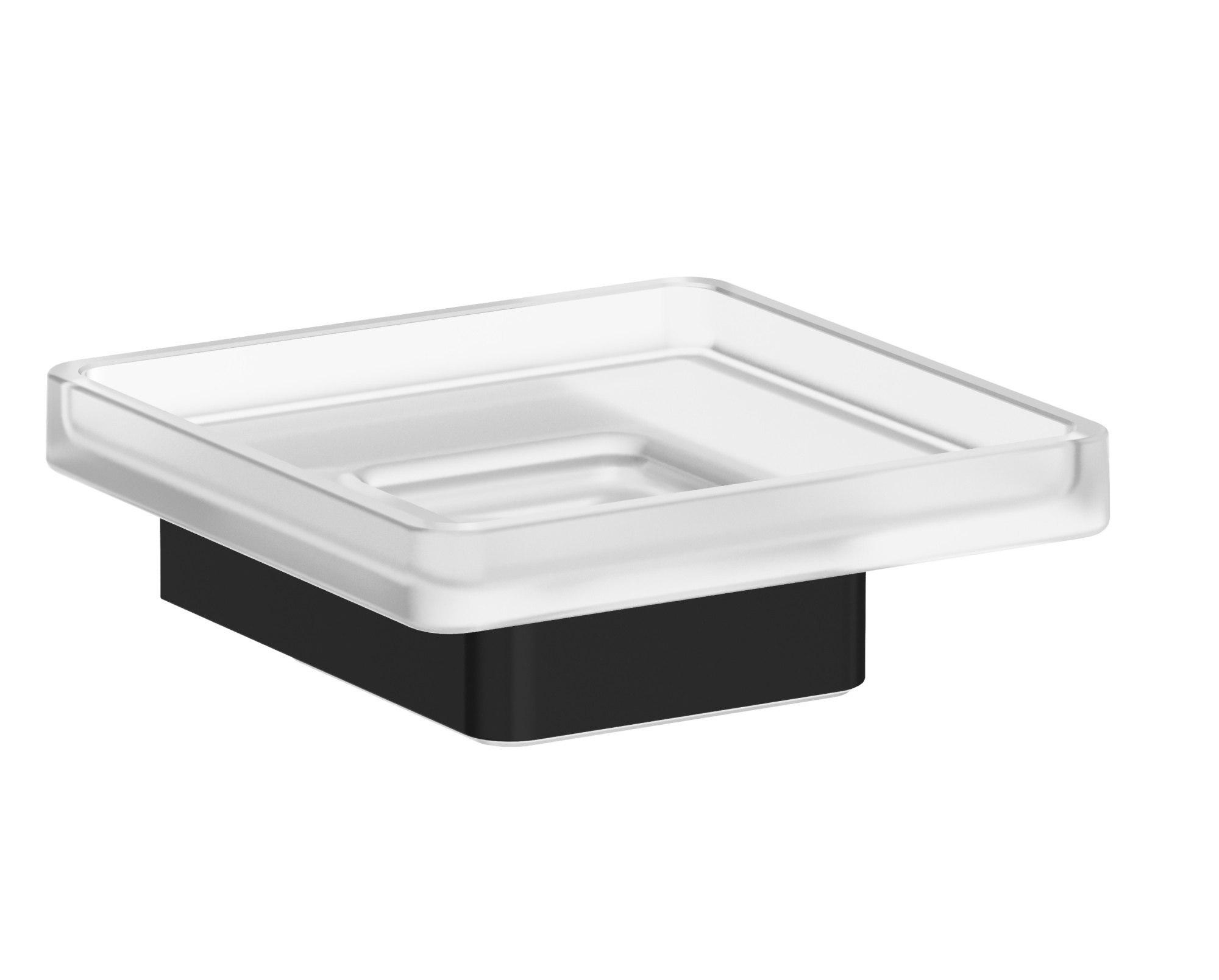 Мыльница INDA INDISSIMA A88110ME21 , настенная, цвет держателя черн.матов, чашка матовое стекло