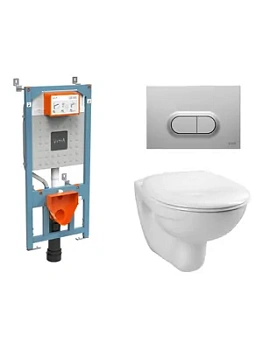 Комплект: Инсталляция Vitra с клавишей хром + Унитаз + сиденье 9773B003-7202
